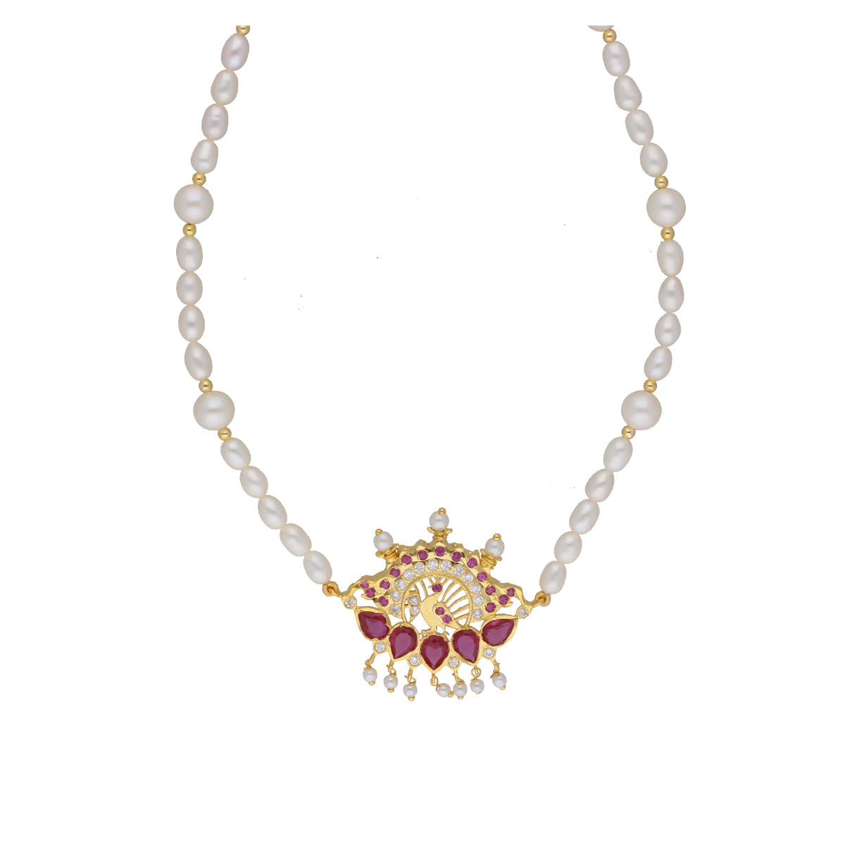 J Pearls Fancy 1 Line Oval Pearl Necklaces - Real Pearl Jewelry