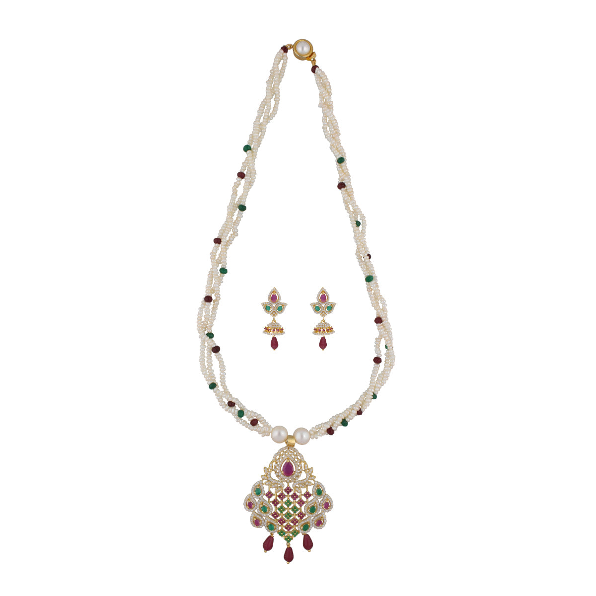 J Pearls Gamini 3 Lines Seed Pearl Necklaces - Real Pearl Jewelry
