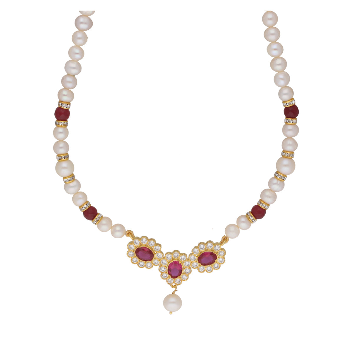 J Pearls Januja 1 Line Round Pearl Necklaces - Real Pearl Jewelry