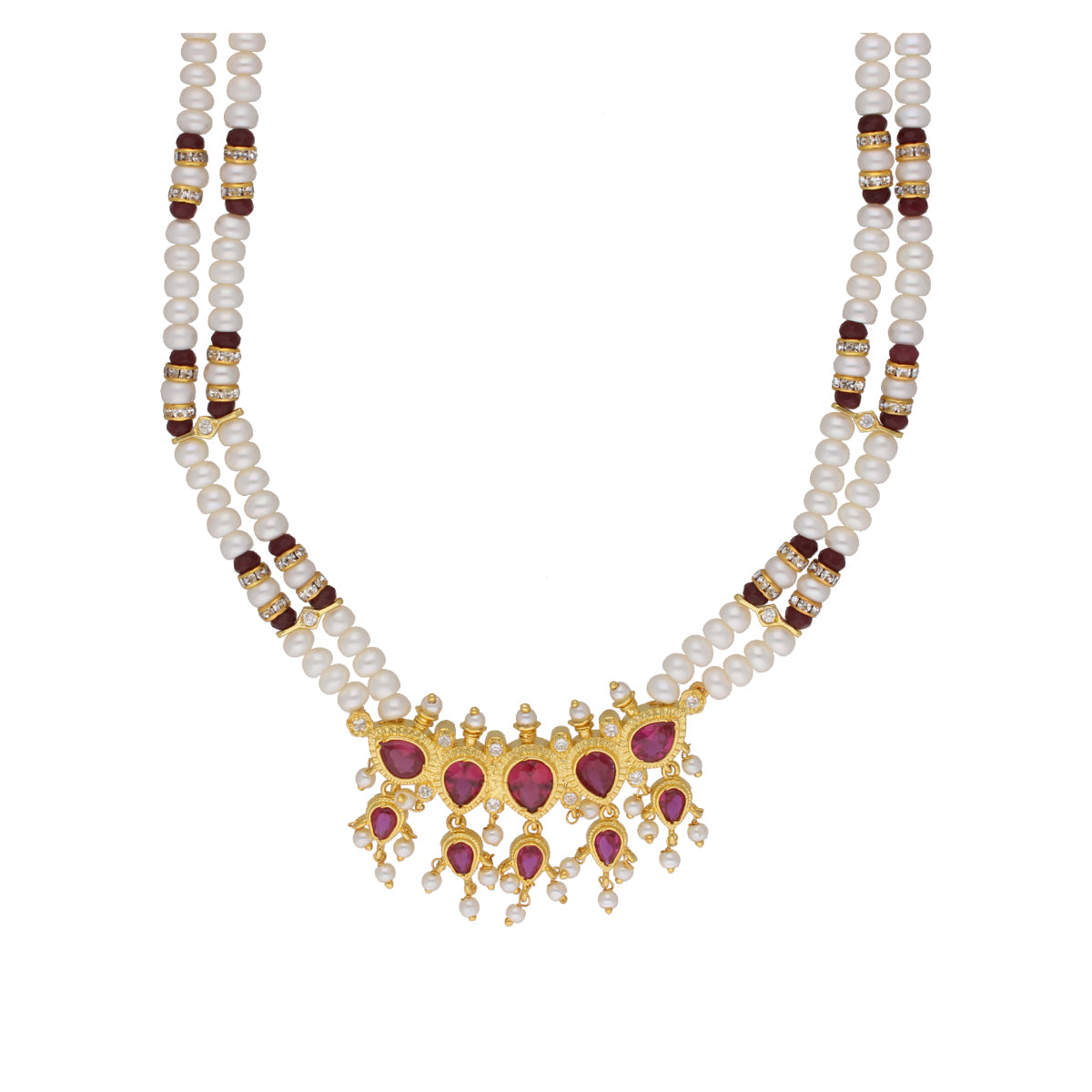 J Pearls Lajita 2 Lines Oval Pearl Necklaces - Real Pearl Jewelry