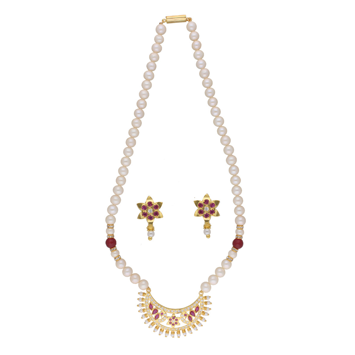 J Pearls Qayanat 1 Line Oval Pearl Necklaces - Real Pearl Jewelry