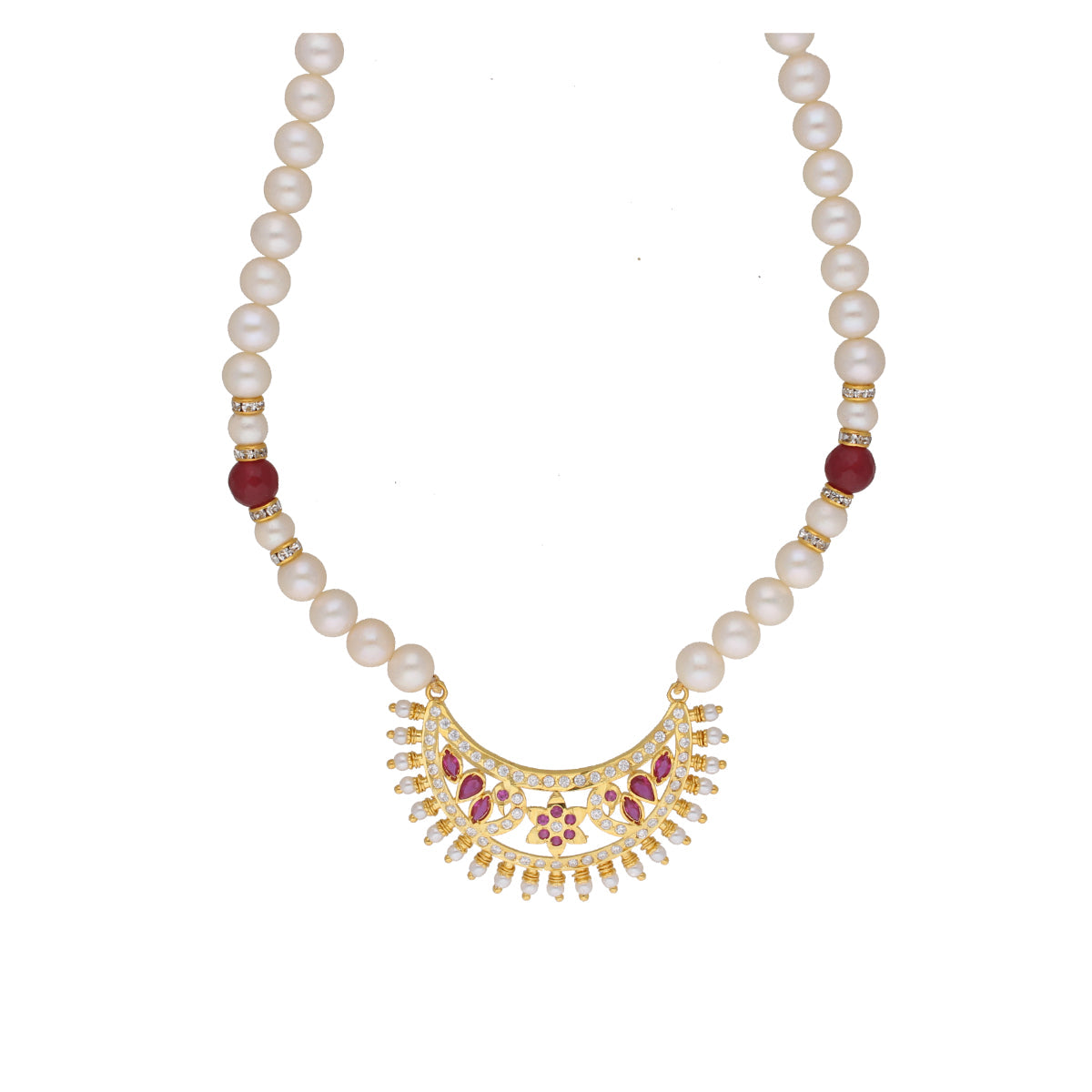 J Pearls Qayanat 1 Line Oval Pearl Necklaces - Real Pearl Jewelry