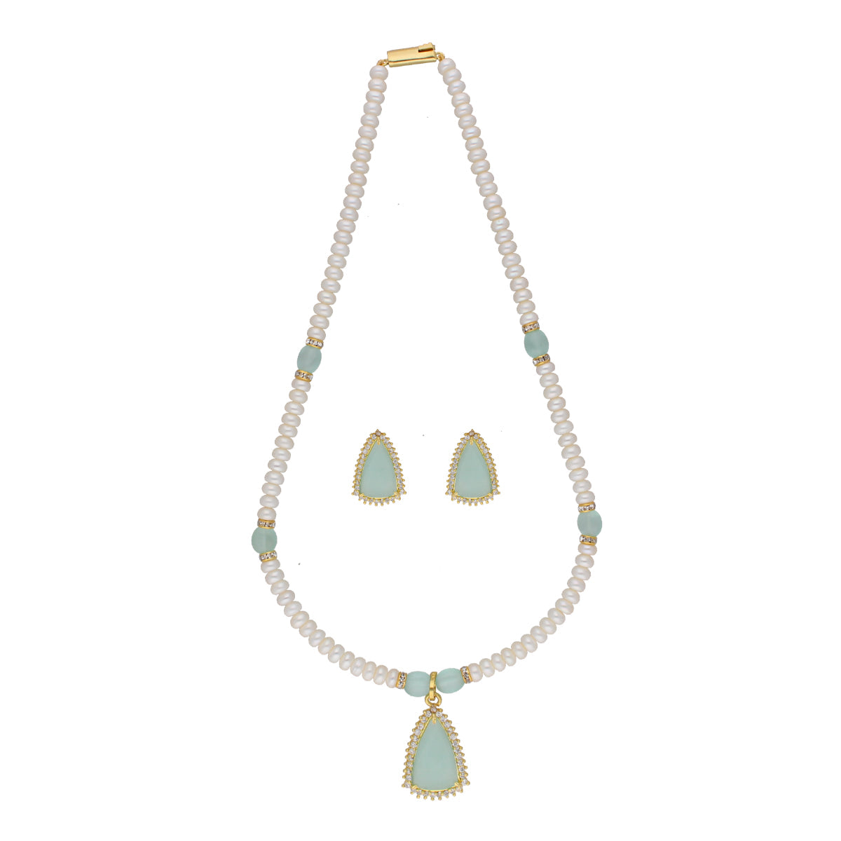 J Pearls Cancala 1 Line Button Pearl Set - Real Pearl Jewelry