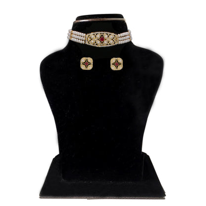 J Pearls Kyra 3 Lines Round Choker Set - Real Pearl Jewelry