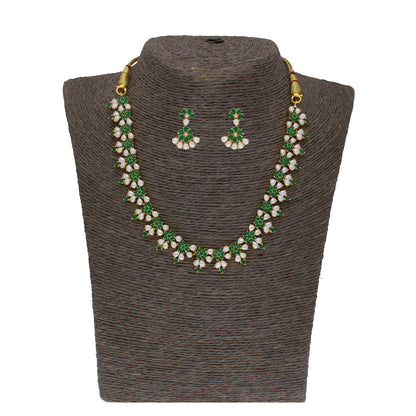 J Pearls Lopa 1 Line Oval Necklace Set - Real Pearl Jewelry