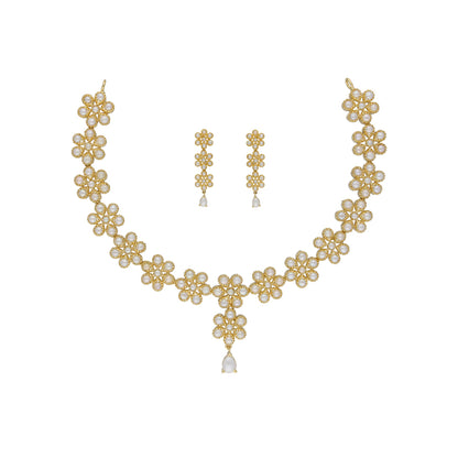 J Pearls Baasima 1 Line Necklace Set - Real Pearl Jewelry