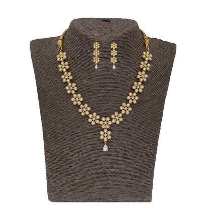 J Pearls Baasima 1 Line Necklace Set - Real Pearl Jewelry