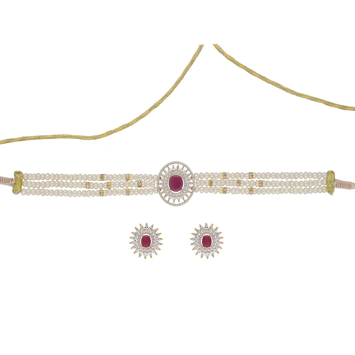J Pearls Kashvi Pearl Choker - Real Pearl Jewelry