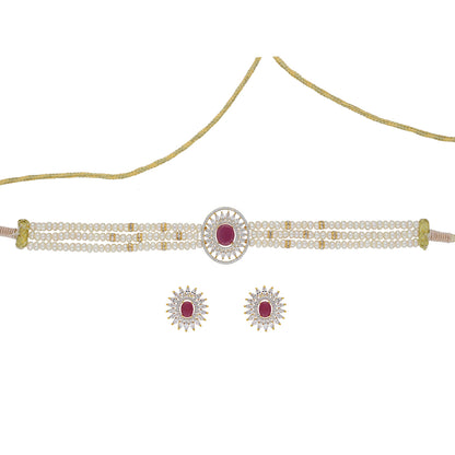 J Pearls Kashvi Pearl Choker - Real Pearl Jewelry