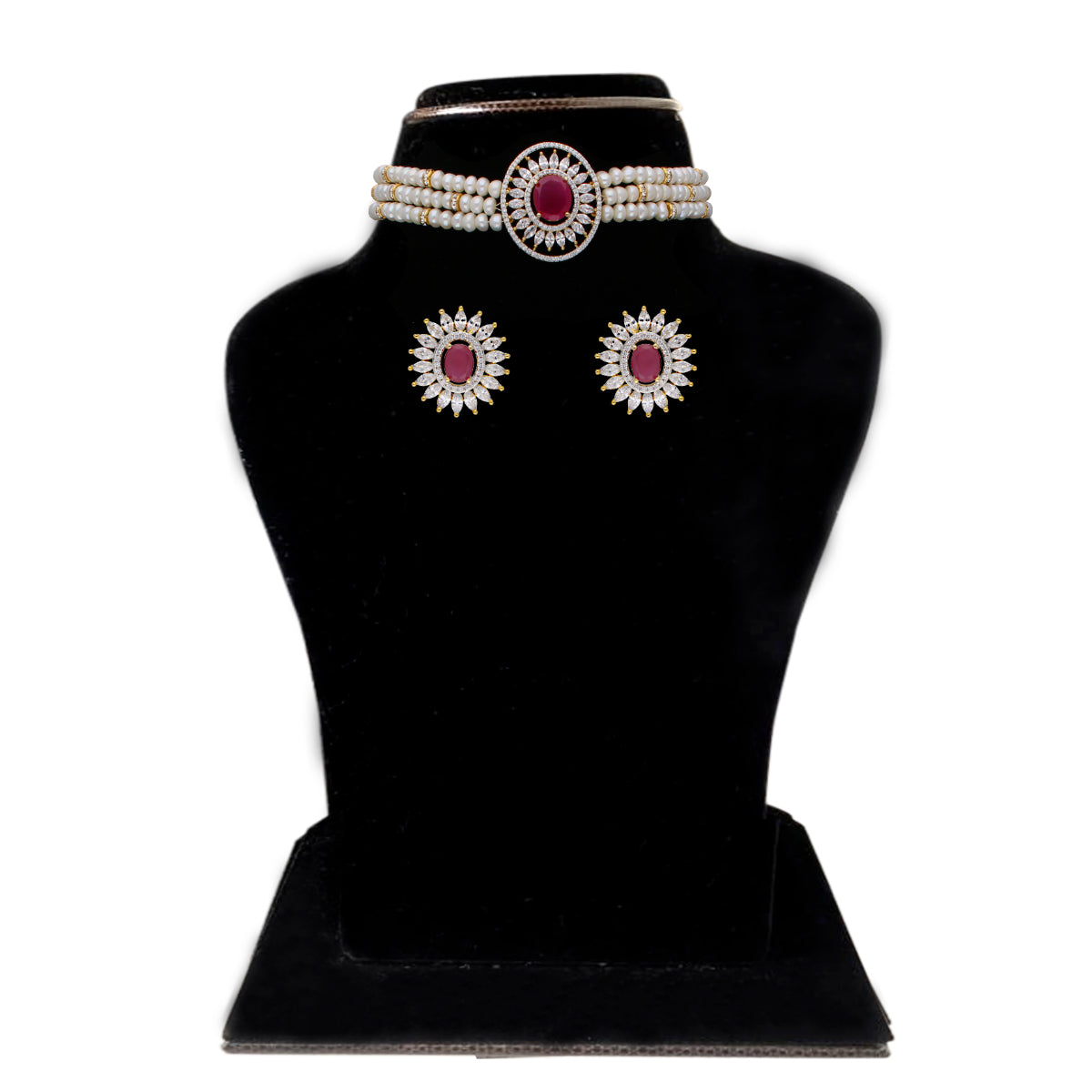 J Pearls Kashvi Pearl Choker - Real Pearl Jewelry