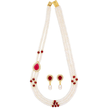 J Pearls Stunning 3 String Necklace Set - Real Pearl Jewelry