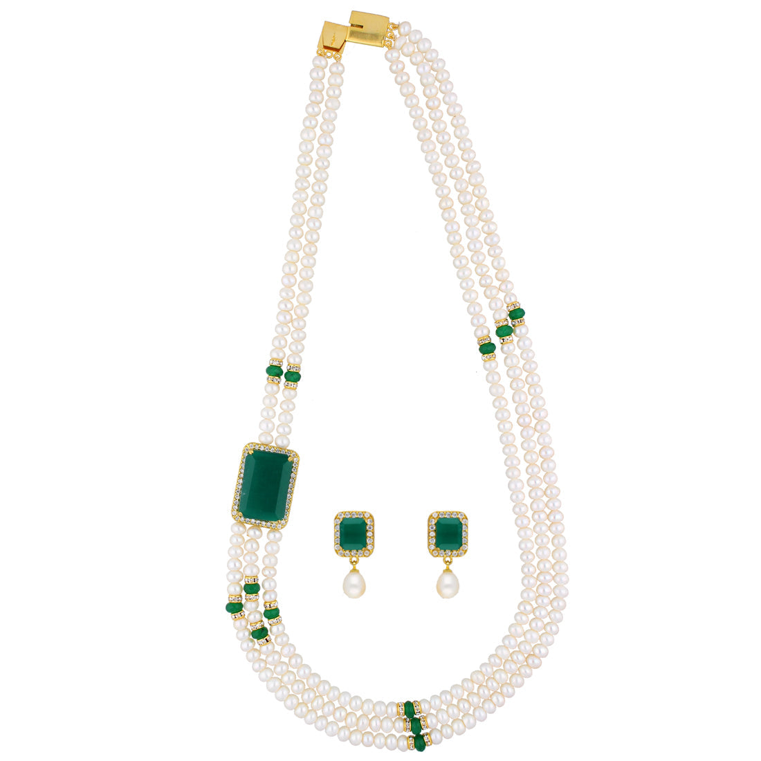 J Pearls Eye-Catching 3 String Necklace Set - Real Pearl Jewelry