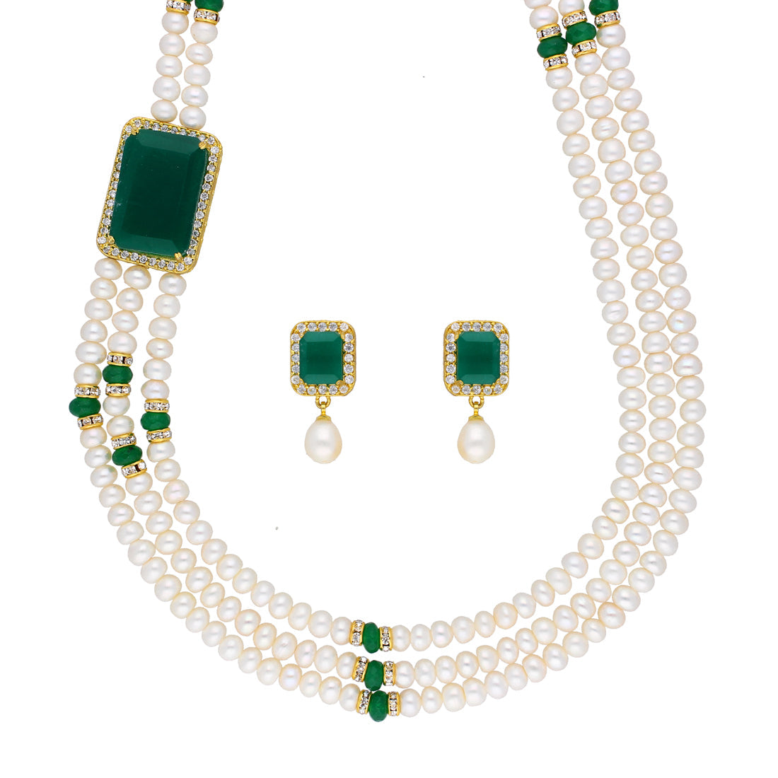 J Pearls Eye-Catching 3 String Necklace Set - Real Pearl Jewelry