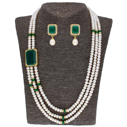 J Pearls Eye-Catching 3 String Necklace Set - Real Pearl Jewelry