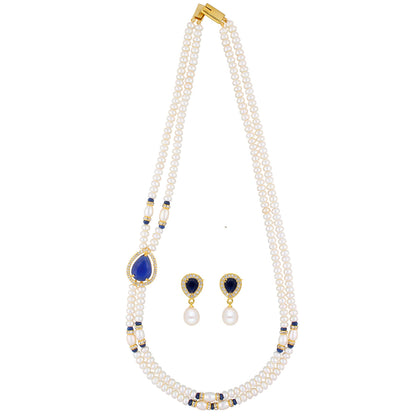 J Pearls Striking 2 String Necklace Set - Real Pearl Jewelry