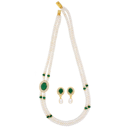 J Pearls Prominent 2 String Necklace Set - Real Pearl Jewelry