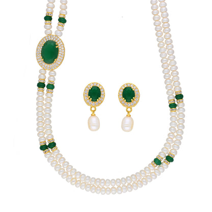 J Pearls Prominent 2 String Necklace Set - Real Pearl Jewelry