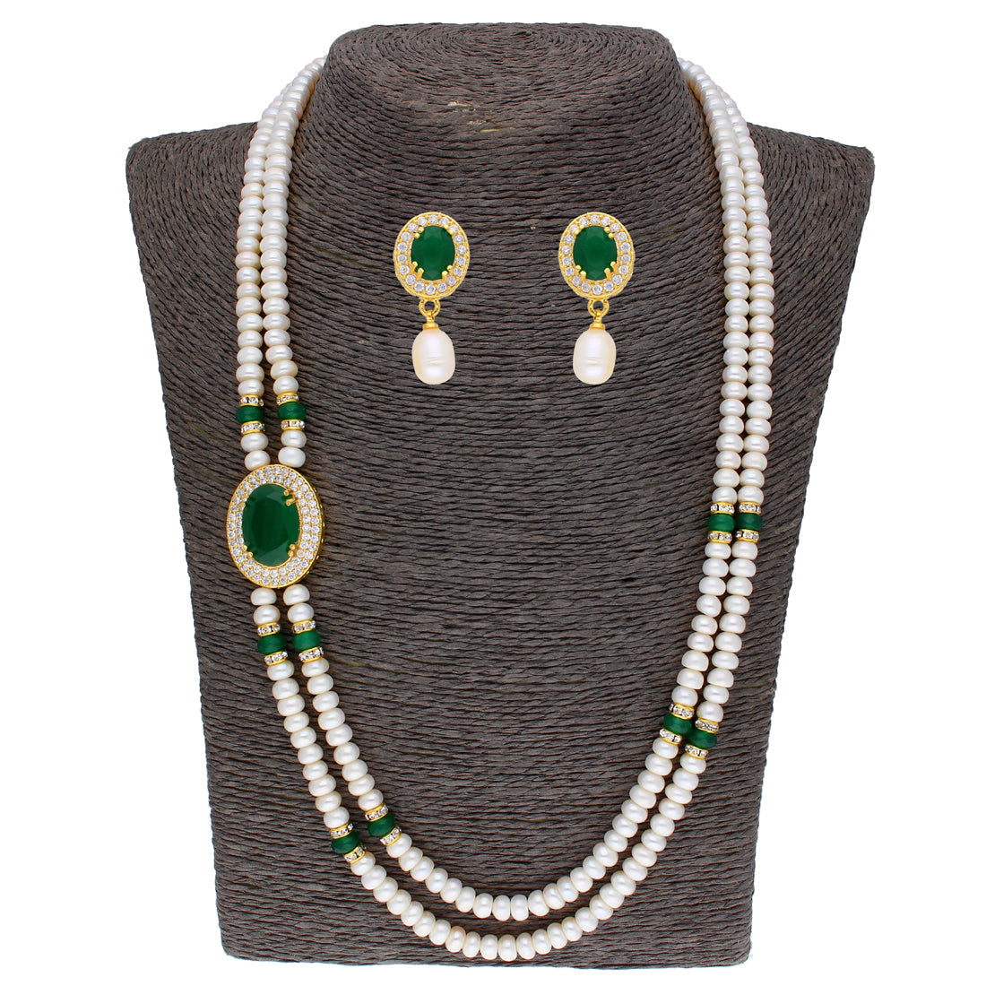 J Pearls Prominent 2 String Necklace Set - Real Pearl Jewelry