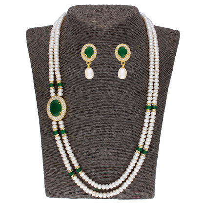 J Pearls Prominent 2 String Necklace Set - Real Pearl Jewelry