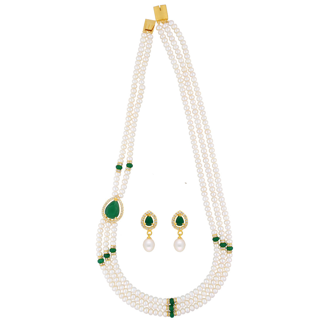 J Pearls Famous 3 String Necklace Set - Real Pearl Jewelry