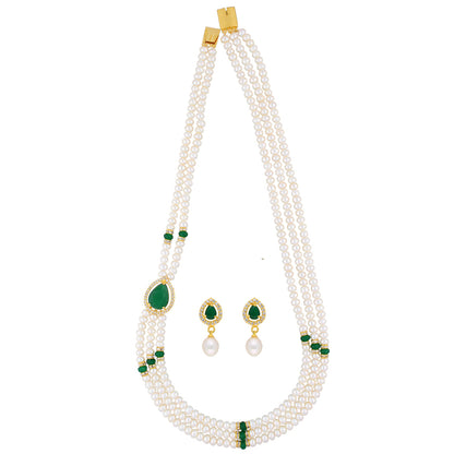 J Pearls Famous 3 String Necklace Set - Real Pearl Jewelry