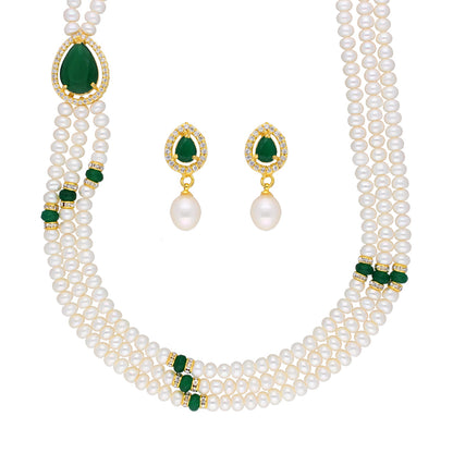 J Pearls Famous 3 String Necklace Set - Real Pearl Jewelry