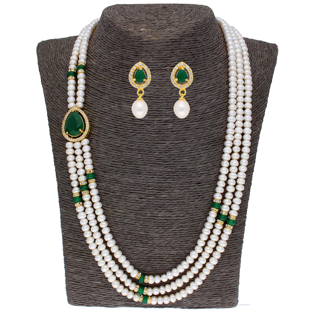 J Pearls Famous 3 String Necklace Set - Real Pearl Jewelry