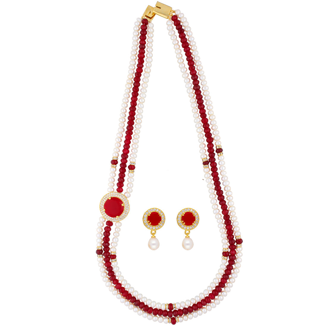 J Pearls Notable 3 String Necklace Set - Real Pearl Jewelry