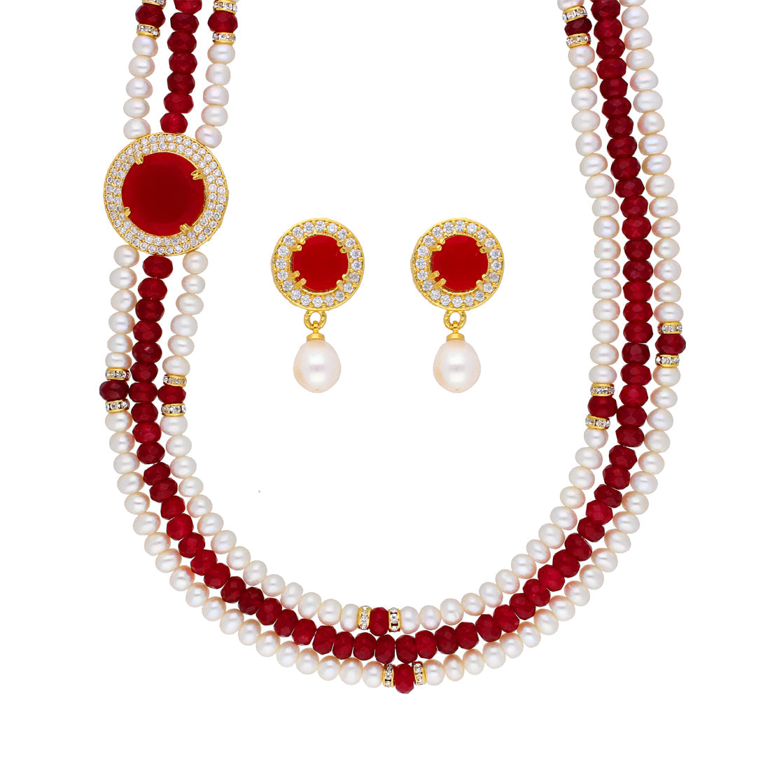 J Pearls Notable 3 String Necklace Set - Real Pearl Jewelry