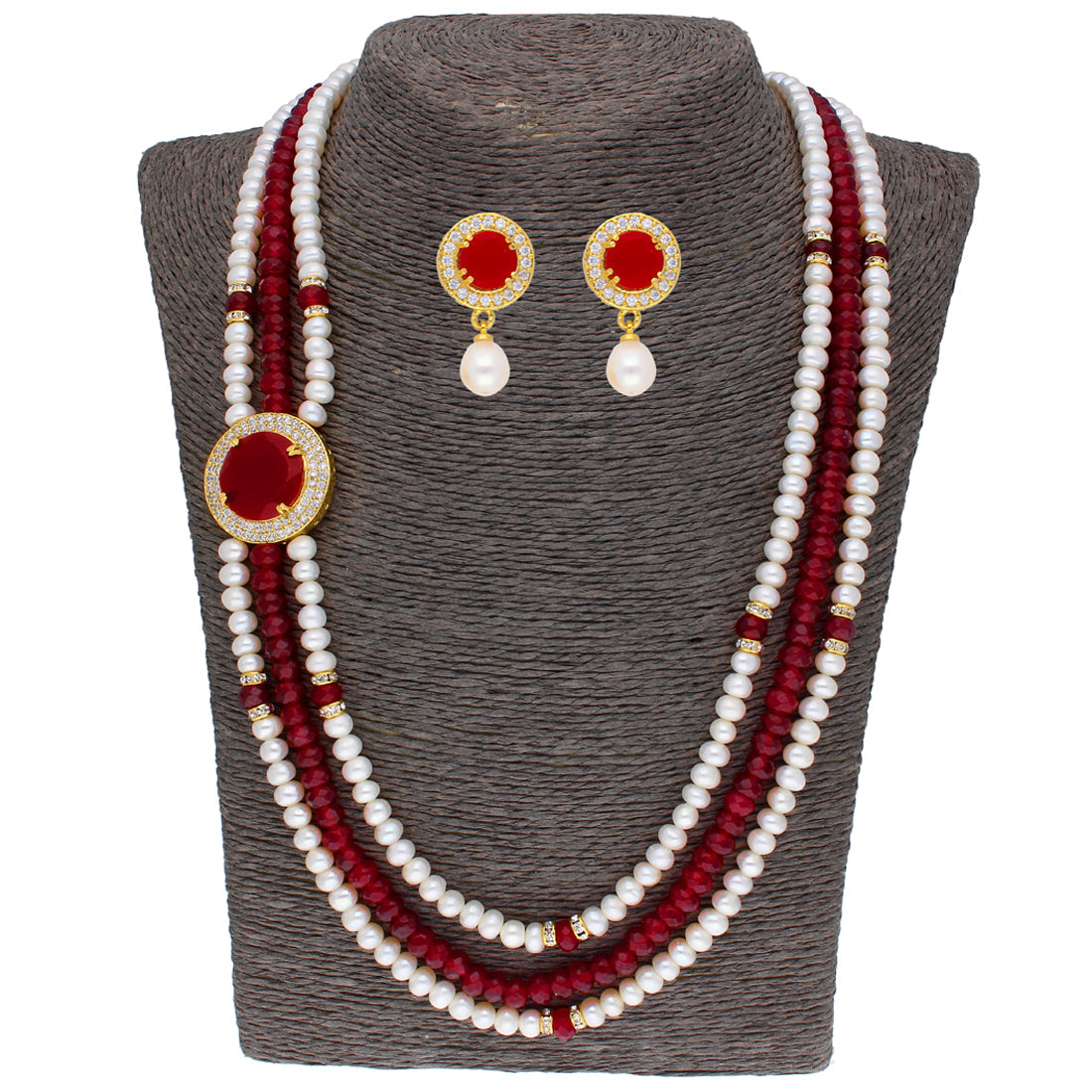 J Pearls Notable 3 String Necklace Set - Real Pearl Jewelry