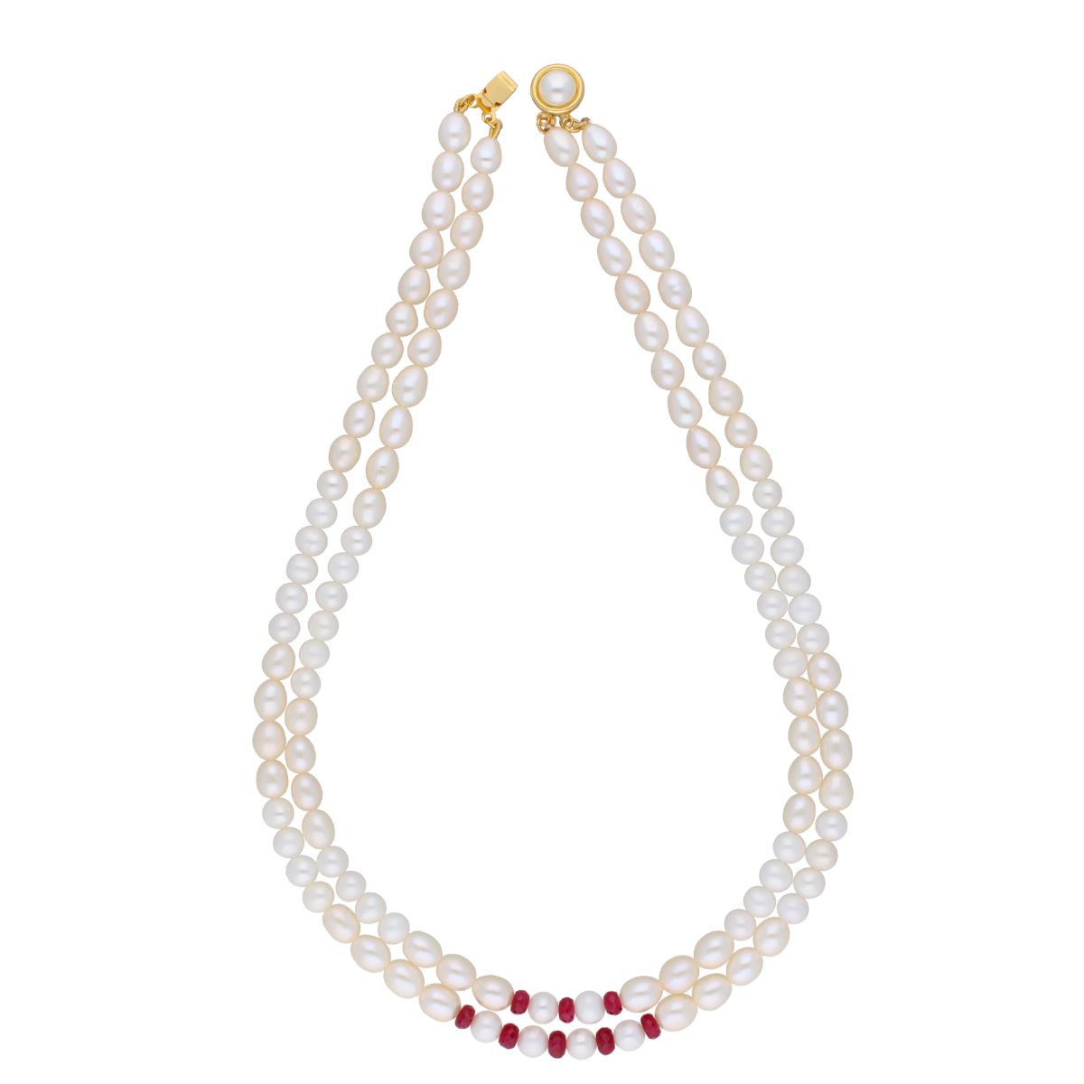 J Pearls 2 Line 5-6Mm Oval Pearl Set - Real Pearl Jewelry