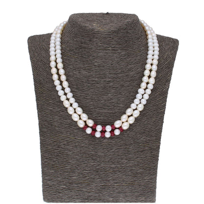 J Pearls 2 Line 5-6Mm Oval Pearl Set - Real Pearl Jewelry