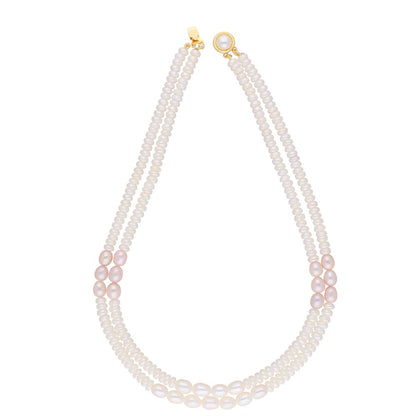 J Pearls 2 Line 5-6Mm Button Pearl Set - Real Pearl Jewelry