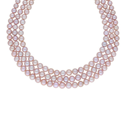 J Pearls 3 Line 8-9Mm Round Pearl Set - Real Pearl Jewelry