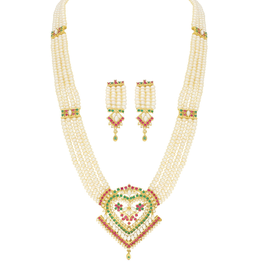 J Pearls Exclusive Rani Necklace Set - Real Pearl Jewelry