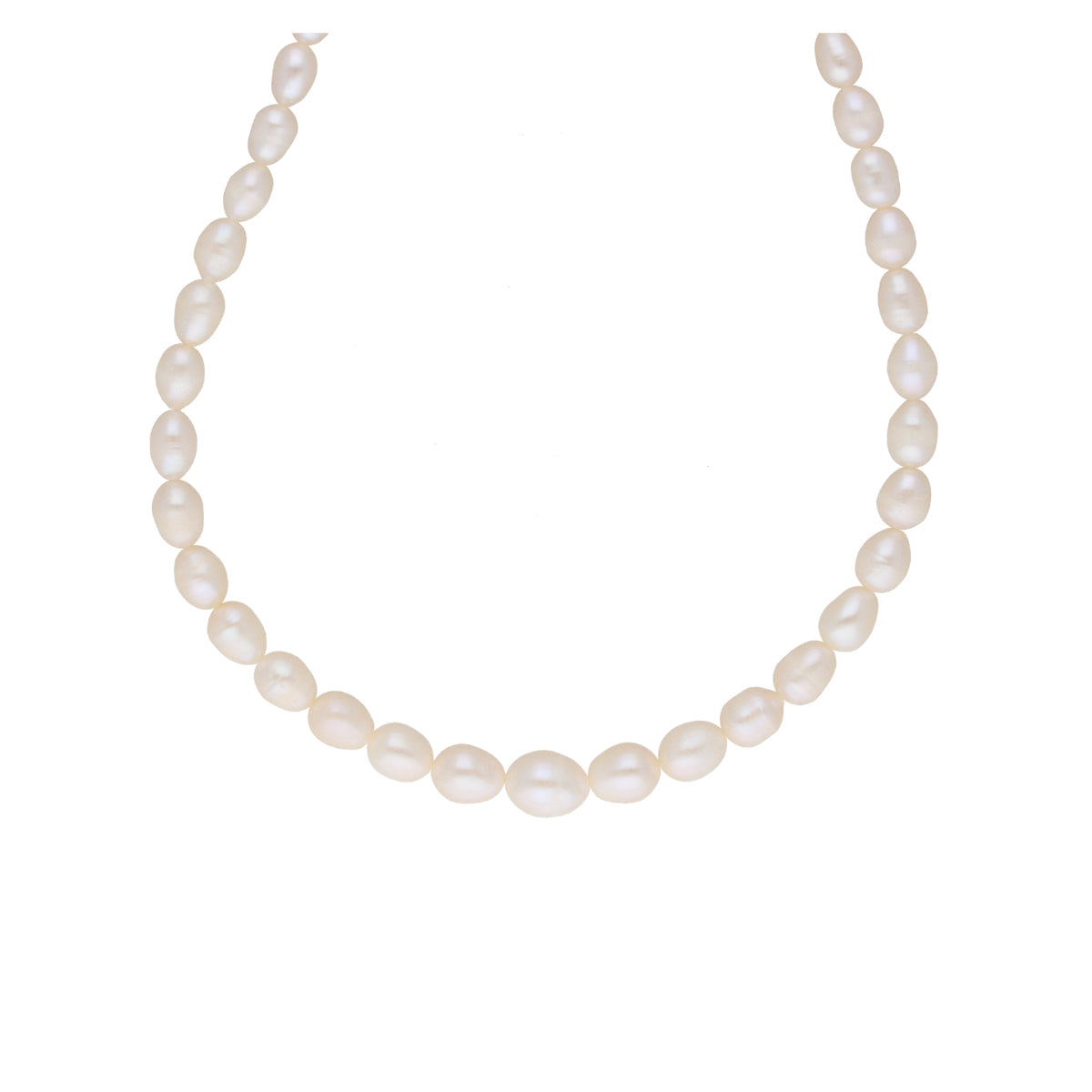 J Pearls White Graded Oval Pearl Necklace - Real Pearl Jewelry