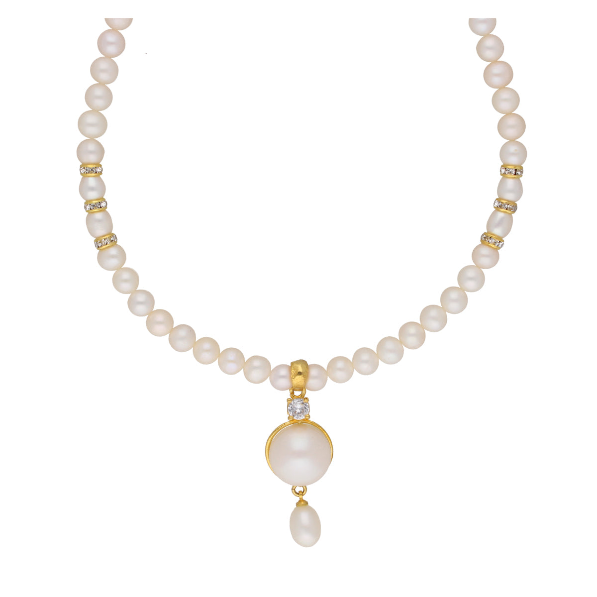 J Pearls Elegant Single Drop Pearl Set - Real Pearl Jewelry