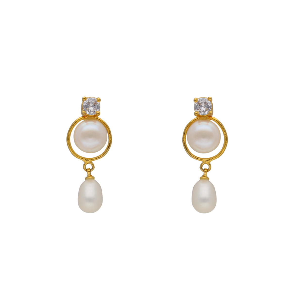 J Pearls Elegant Single Drop Pearl Set - Real Pearl Jewelry