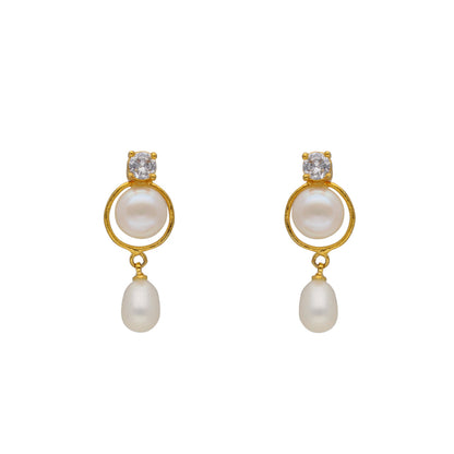 J Pearls Elegant Single Drop Pearl Set - Real Pearl Jewelry