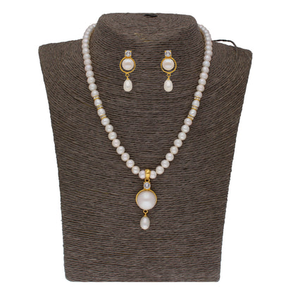 J Pearls Elegant Single Drop Pearl Set - Real Pearl Jewelry