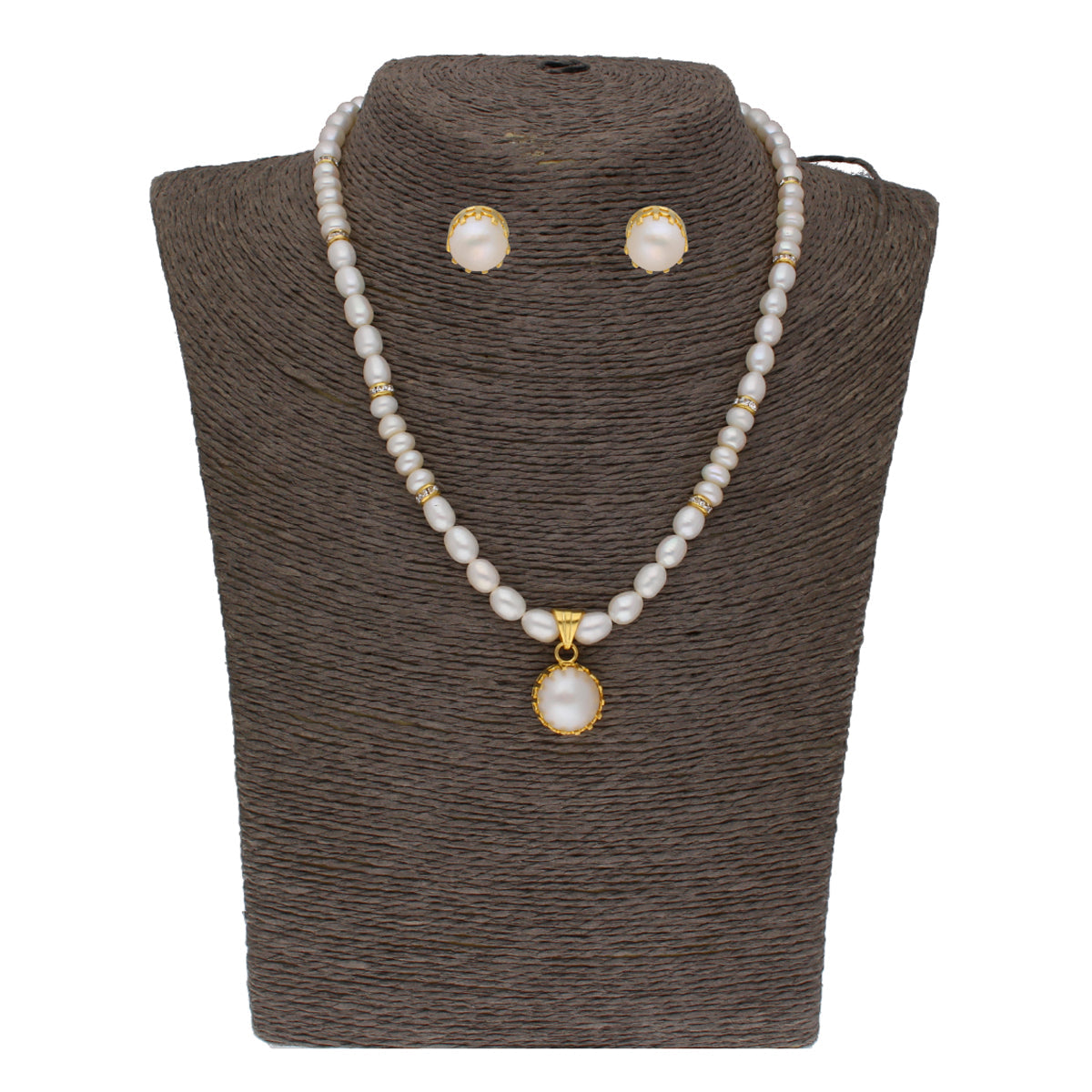 J Pearls Single String Fashionable Pearl Set - Real Pearl Jewelry