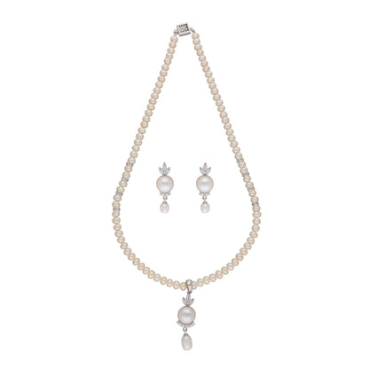 J Pearls Fashionable Pearl Pendant Set - Real Pearl Jewelry