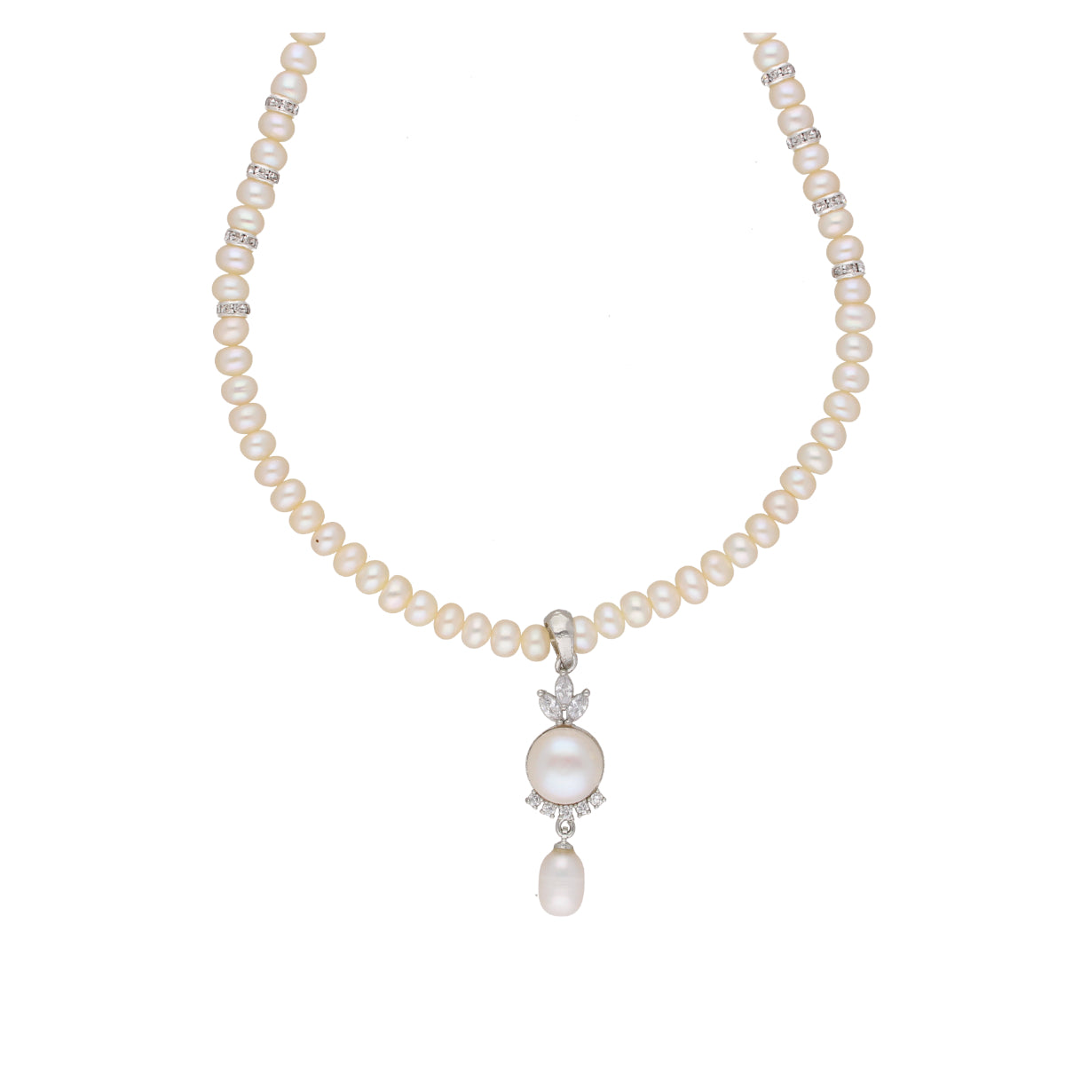 J Pearls Fashionable Pearl Pendant Set - Real Pearl Jewelry
