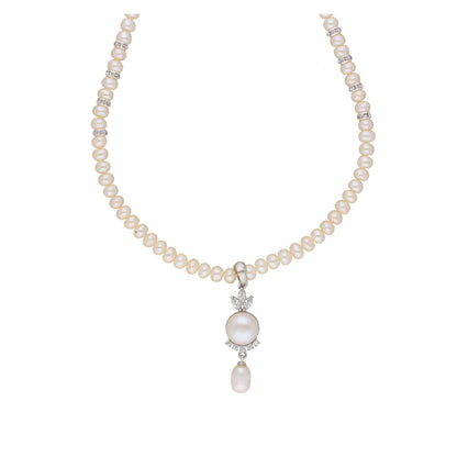 J Pearls Fashionable Pearl Pendant Set - Real Pearl Jewelry