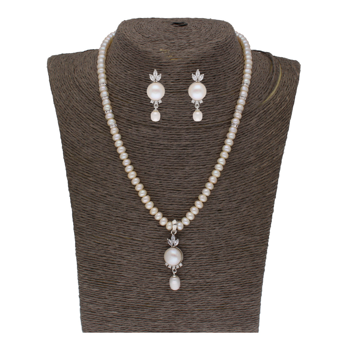 J Pearls Fashionable Pearl Pendant Set - Real Pearl Jewelry