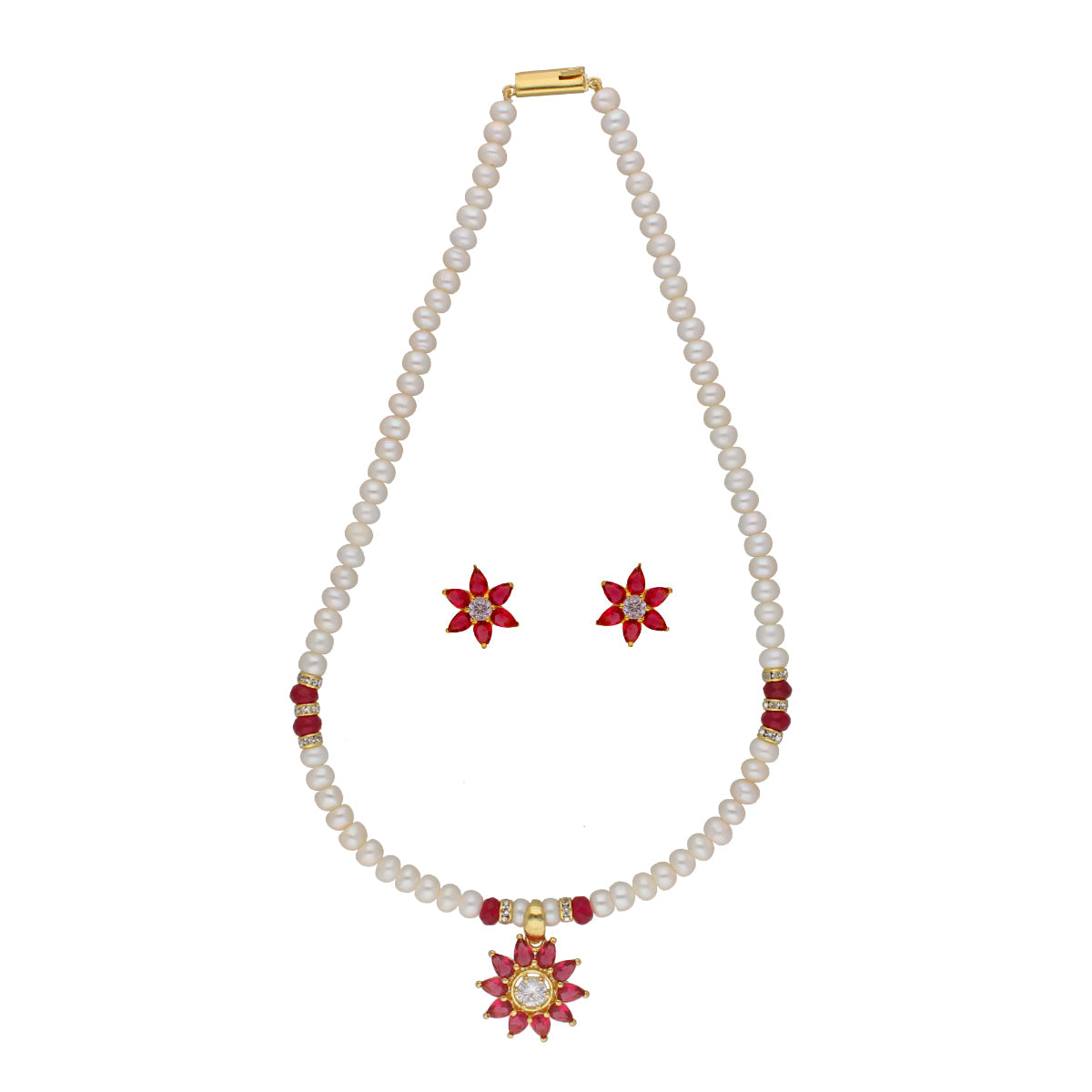J Pearls Abdhija 1 Line Pearl Sets - Real Pearl Jewelry