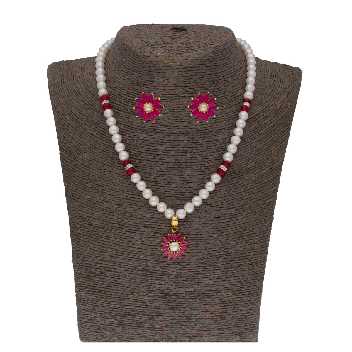 J Pearls Navishka 1 Line Pearl Sets - Real Pearl Jewelry