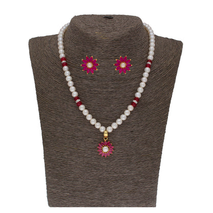 J Pearls Navishka 1 Line Pearl Sets - Real Pearl Jewelry
