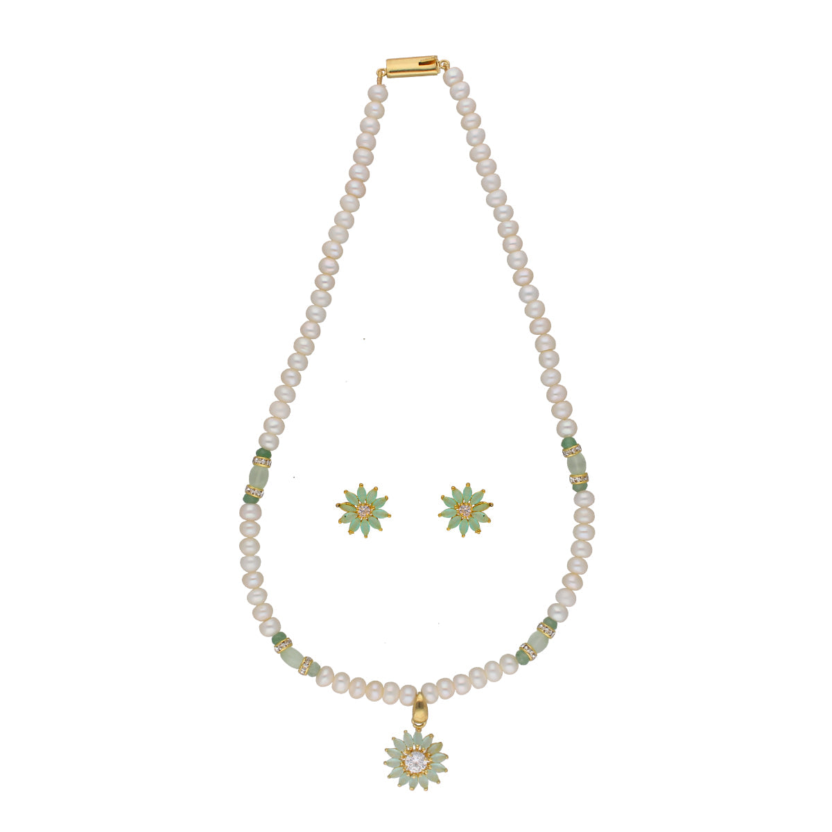 J Pearls Babita 1 Line Pearl Sets - Real Pearl Jewelry