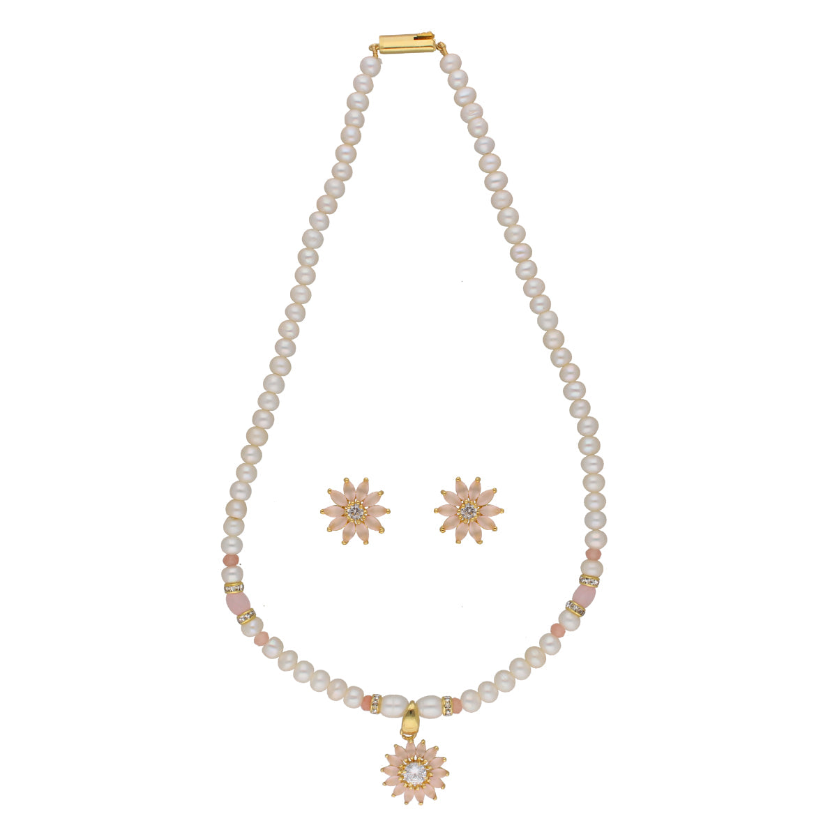 J Pearls Dhavni 1 Line Pearl Sets - Real Pearl Jewelry
